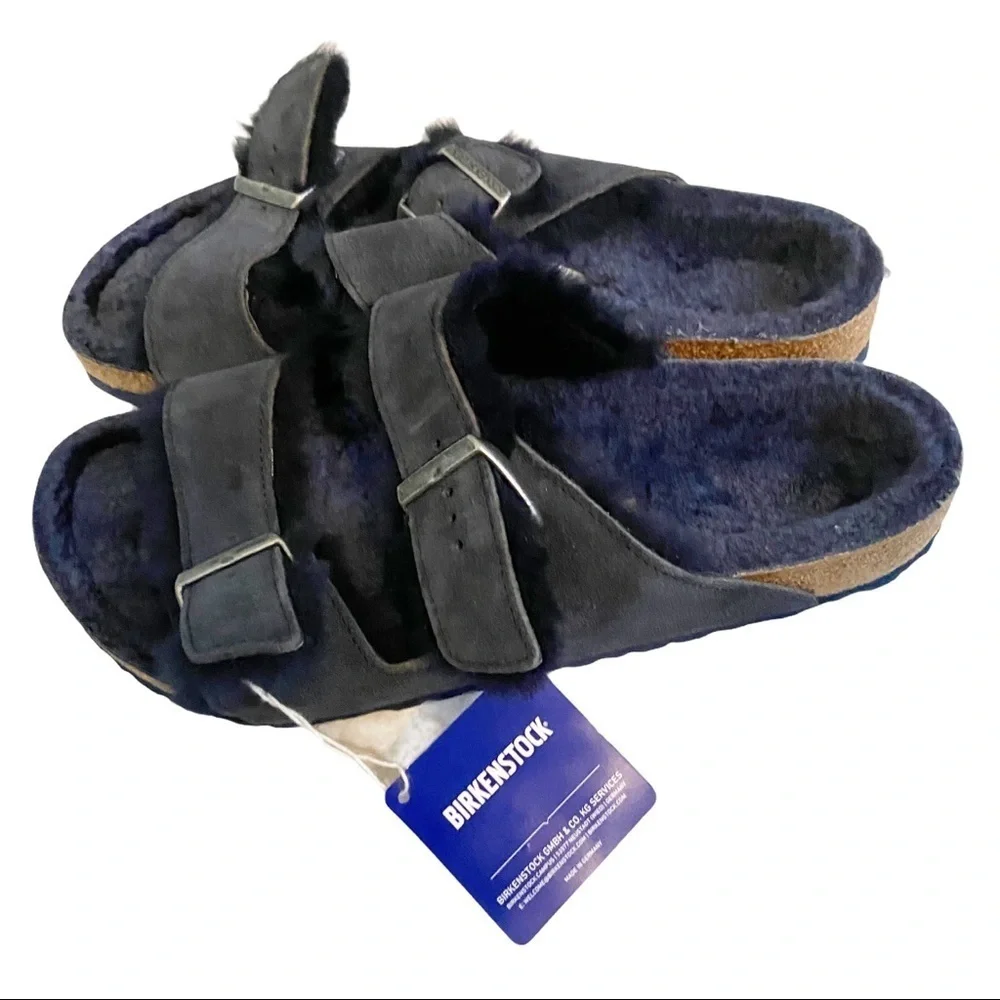 NWT Birkenstock Shearling Arizona Slides Size 45
